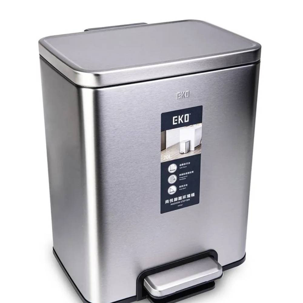 Papelera con pedal de Acero Inoxidable 20L 33.3x42 cm