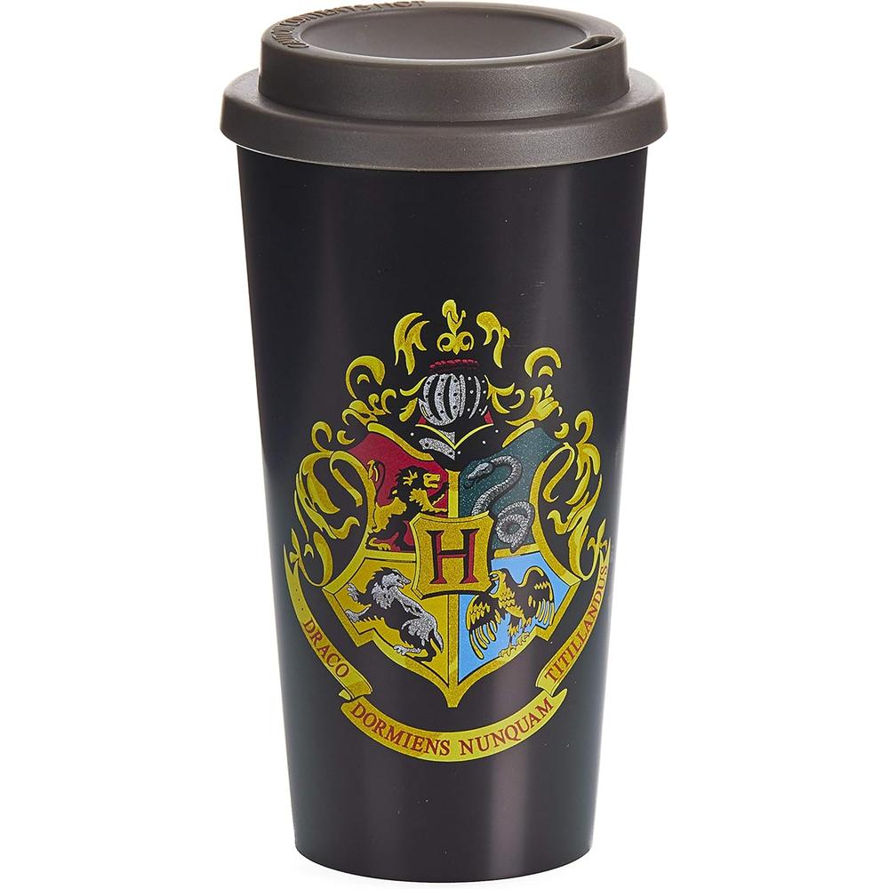 Paladone Harry Potter Hogwarts Crest, taza de viaje plástico oficial