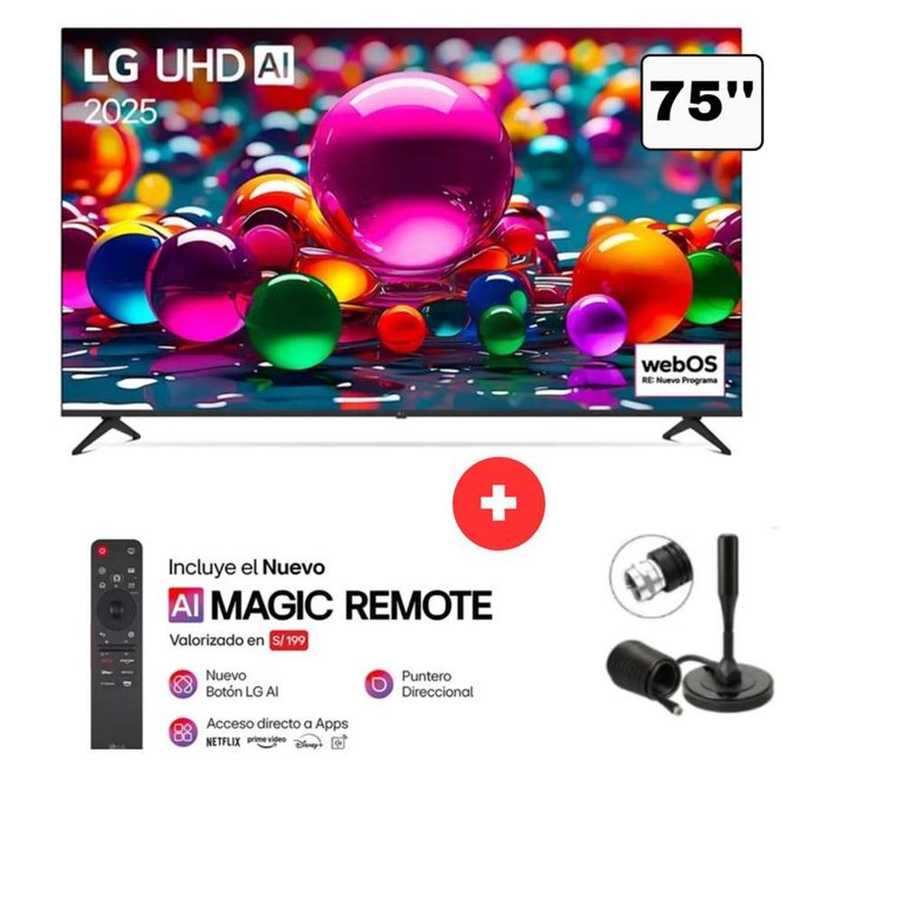 TELEVISOR LG 75 75UA8050PSA UHD 4K SMART TV THINQ AI 2025 Y ANTENA DIGITAL