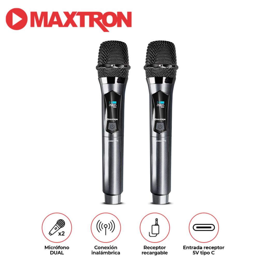 Pack 02 Micrófonos Inalámbricos Recargable Maxtron Leader Mx 7218RX