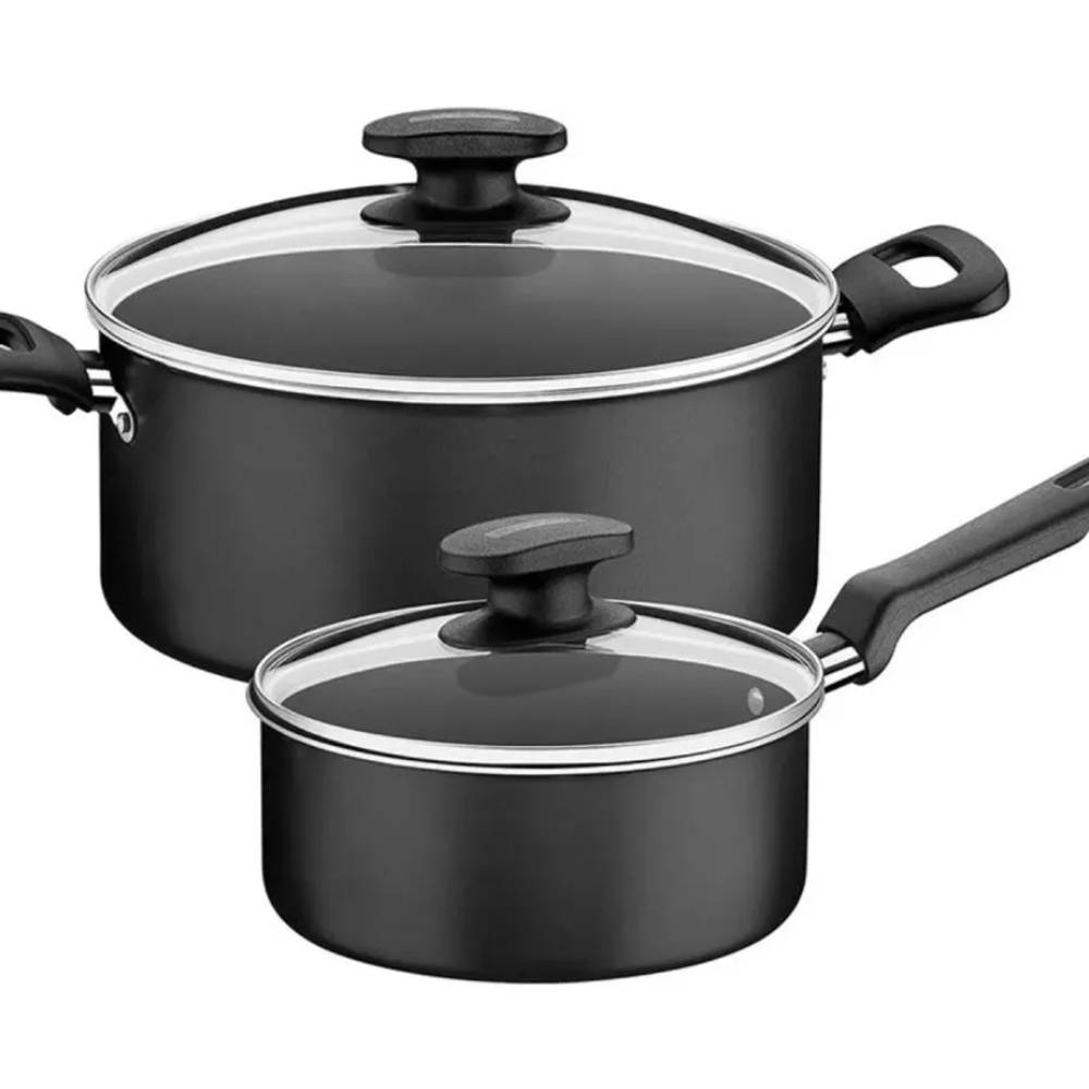 JUEGO DE OLLAS DE COCINA DE ALUMINIO LORETO CON TAPA X 4 PIEZAS 24 CM-18 CM