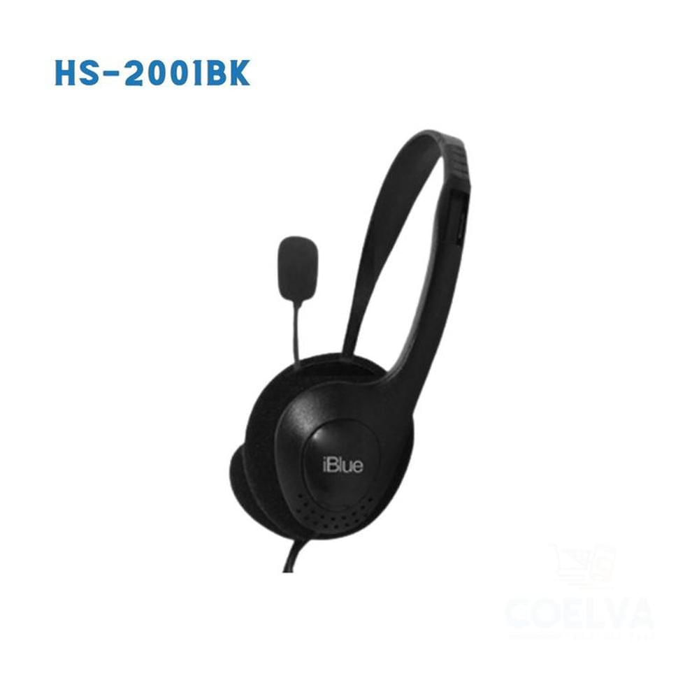 Audífono Alámbrico IBLUE HS-2001BK con Micrófono estéreo flexible - BK