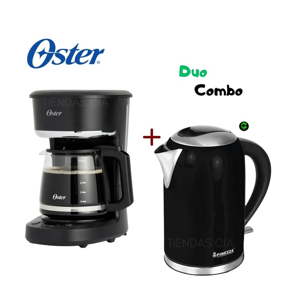Combo Cafetera Oster BVSTDCP121B 12 Tazas y Hervidor Finezza 2L