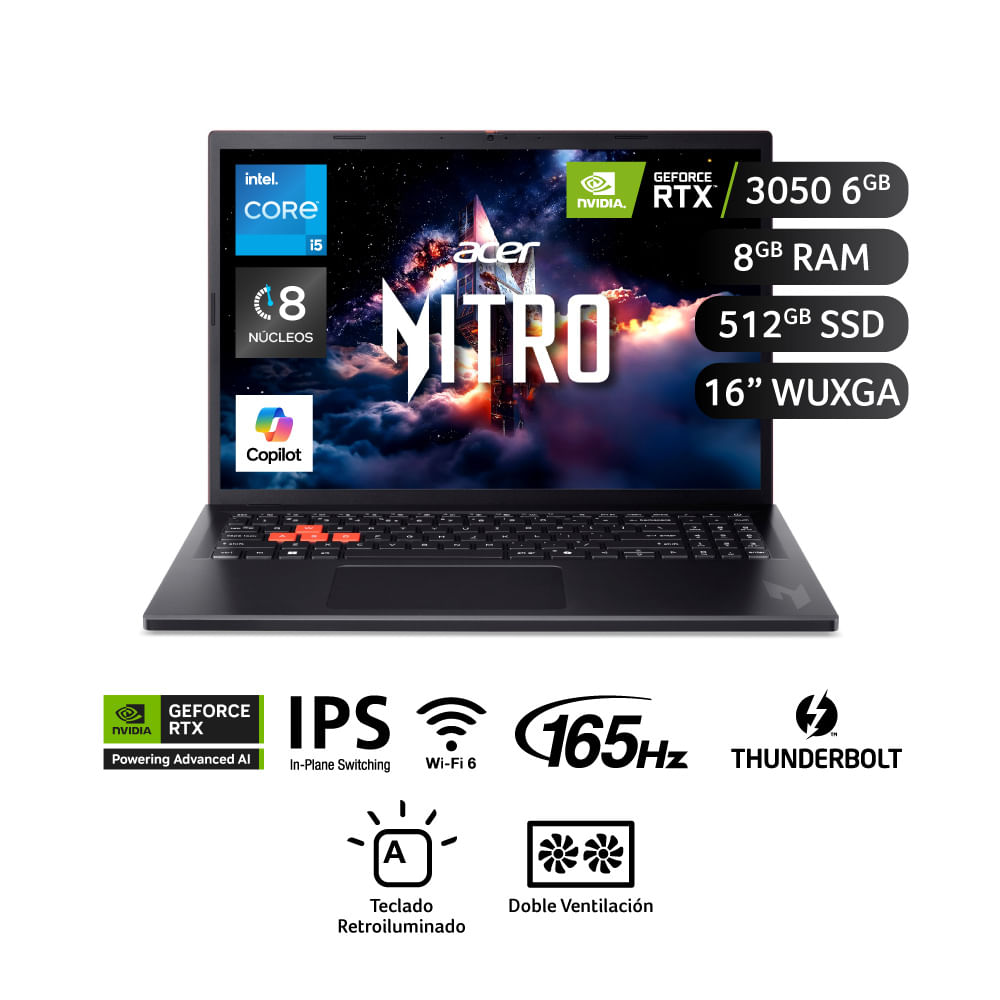 Laptop Acer NL16-71G-58UN I5-13420H 8GB 512GB RTX3050