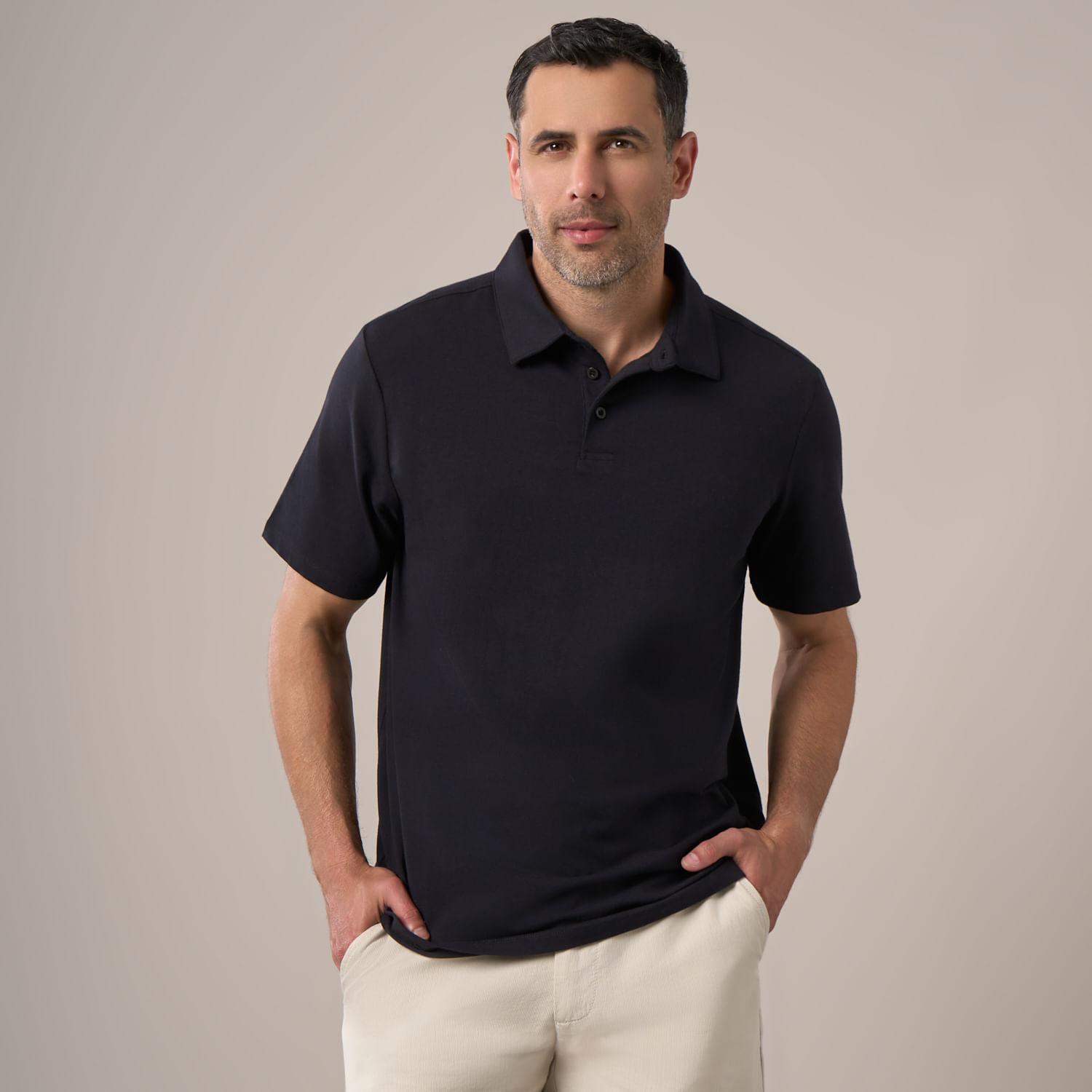Polo Hombre Madison Jersey Solido Negro