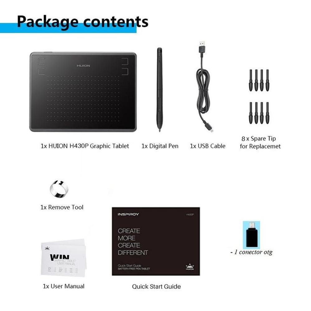 Tableta Grafica digital Huion Inspiroy H430p