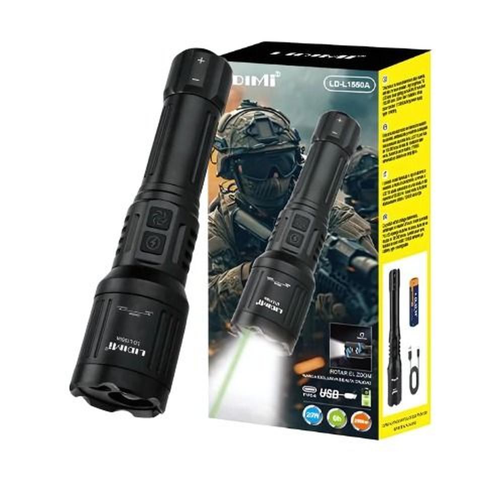 LINTERNA CON PUNTERO DE LAZER VERDE LIDIMI