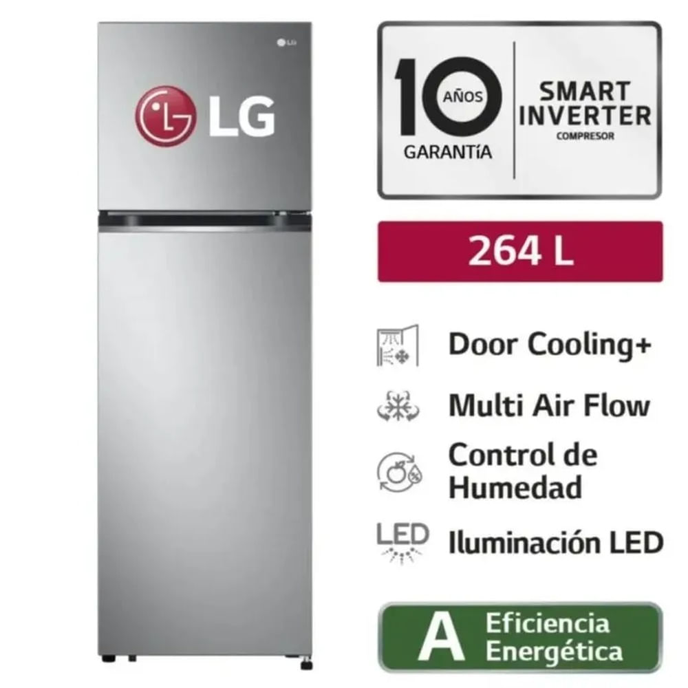 Refrigeradora LG 264 Lts. Top Freezer con Door Cooling - GT26BPP