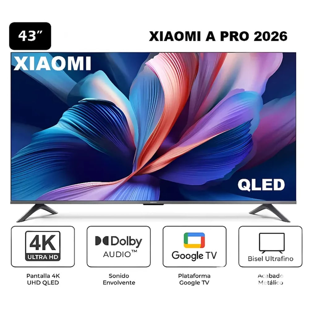 Televisor Xiaomi Smart TV A Pro 43"" QLED 4K Ultra HD 2026