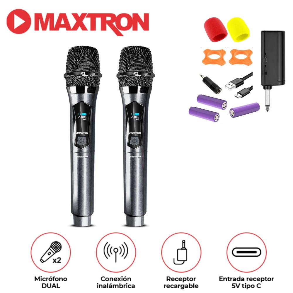 Micrófono Dual Maxtron Leader Mx 7218RX con Accesorios