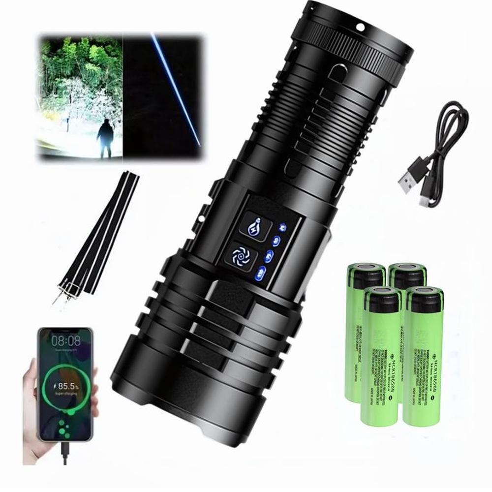 Linterna Portátil Led 50w 5800lm Largo Alcance 3000m Recargable