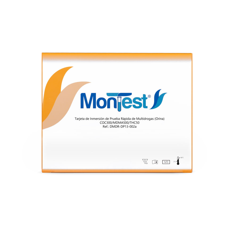 Tarjeta de Inmersión Multidrogas MONTEST 3P CAJA 25 UND