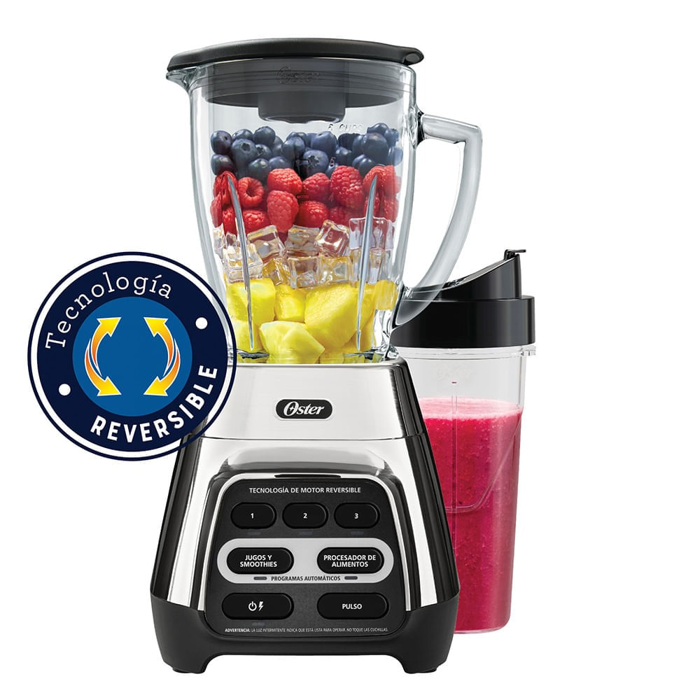 Licuadora Oster BLSTPYG1311NBG Tecnología Reversible y Vaso Blend-N-Go 15Lts