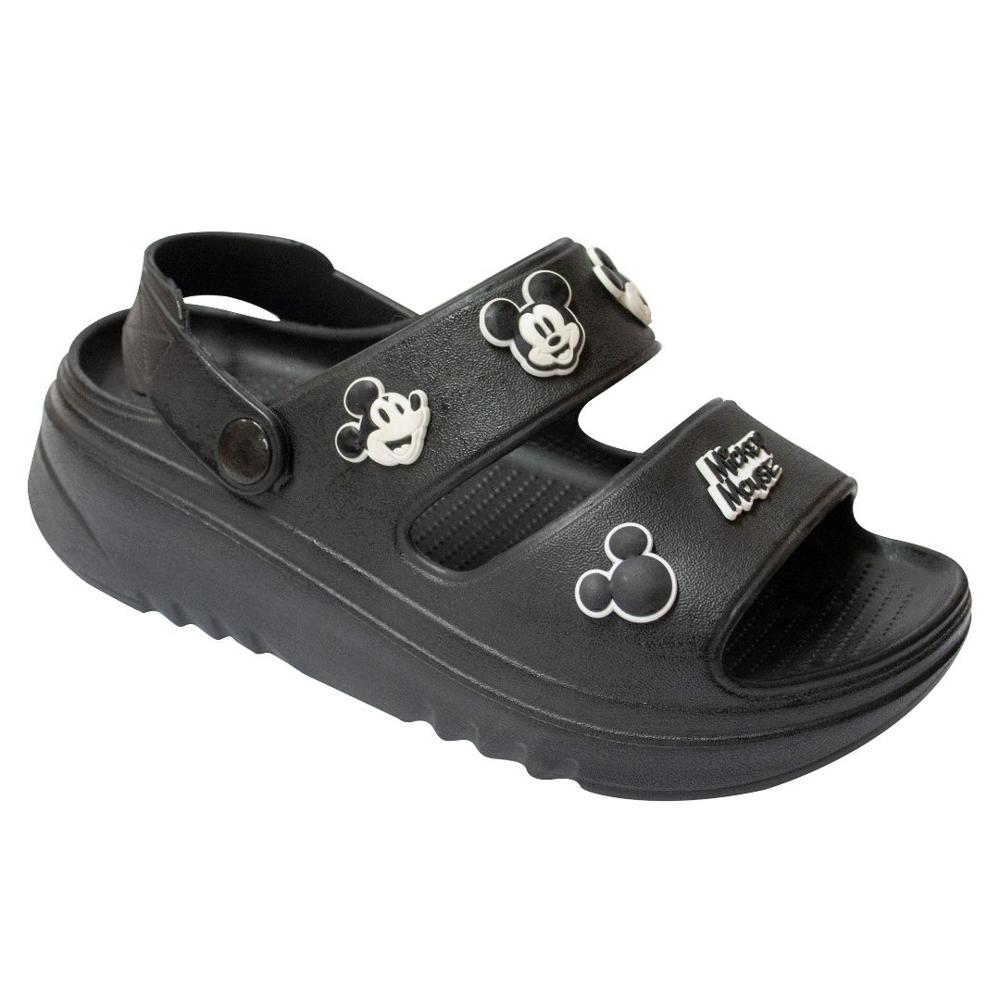 Sandalias Mujer Playera Plataforma Mickey Mouse Negro Talla 37