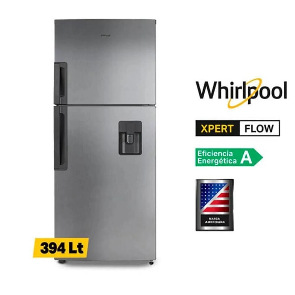 REFRIGERADORA WHIRLPOOL WRJ43AKGWW 394L TOP FREEZER NO FROST GRIS