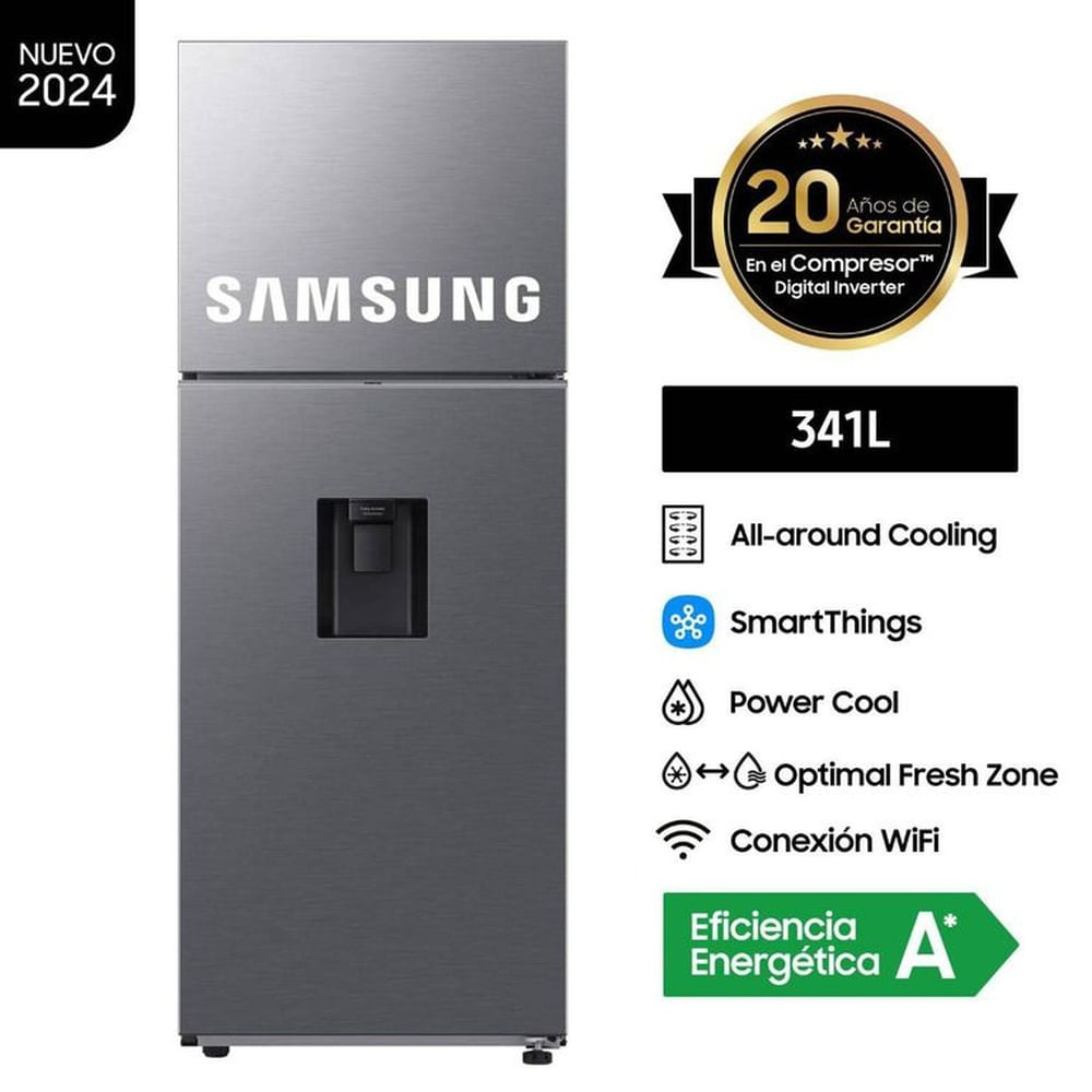 Refrigeradora Samsung Top Mount 341Lt RT35DG5720S9PE Silver