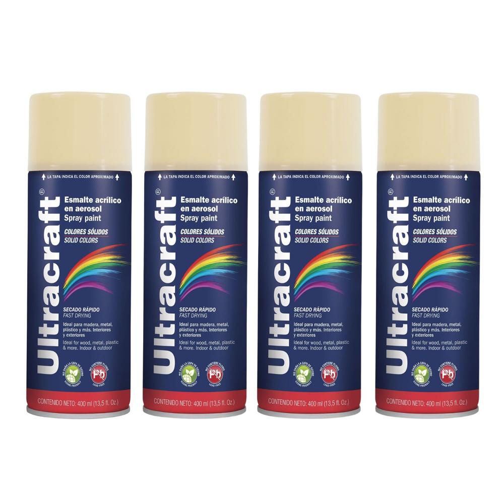 Pintura Spray Color Marfil x4 Unidades Ultracraft 40025-4