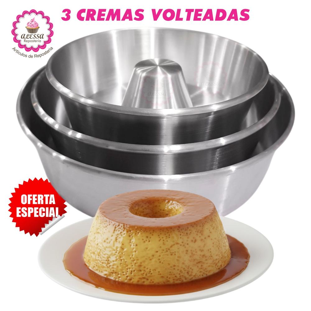 Set Premium de 3 Moldes de Crema Volteada 22-25 y 28 para Repostería