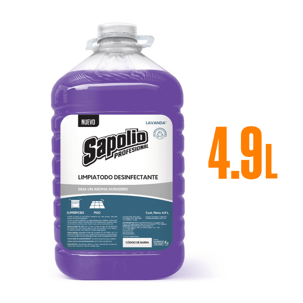 Limpiatodo Lavanda 4.9 litros Sapolio Limpiatodo Lavanda 4.9 litros Sapolio
