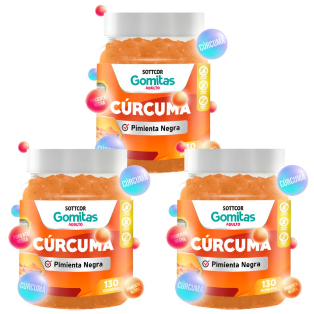 Gomitas de Cúrcuma para Adulto 130 Gomitas Sottcor Labs - 3 UND