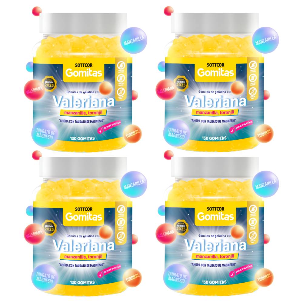 Gomitas de Valeriana para Adulto 130 Gomitas Sottcor Labs - 4 UND