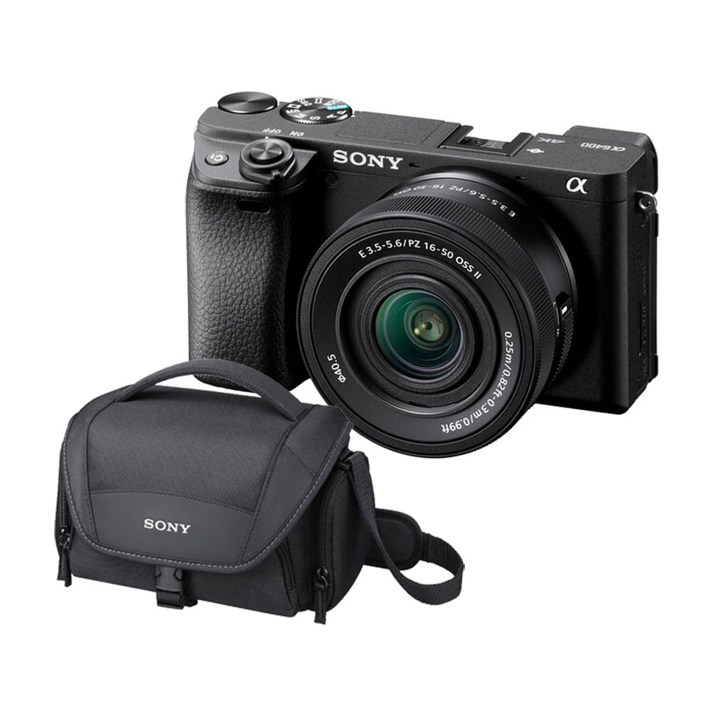 Camara Sony A6400 con 16-50mm f3.5-5.6 II Gratis Estuche Sony y Mem.64GB