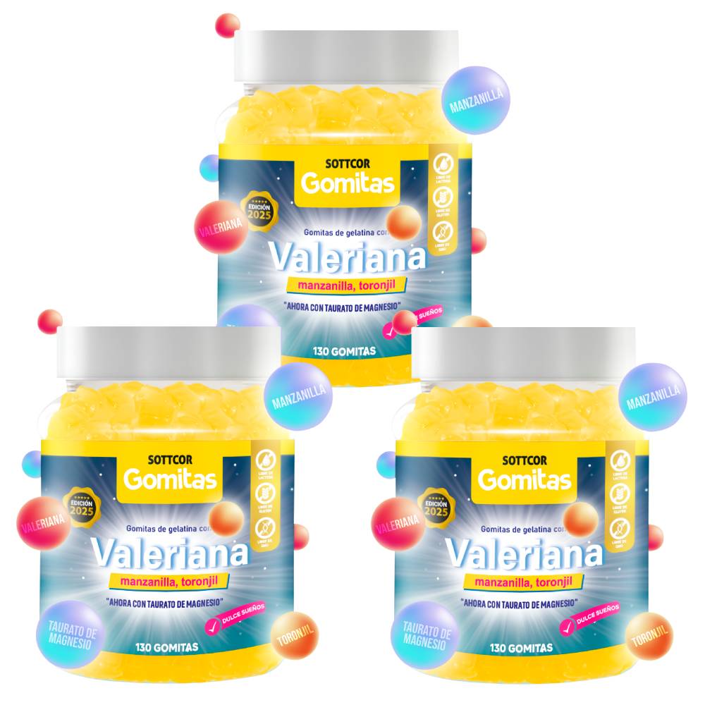 Gomitas de Valeriana para Adulto 130 Gomitas Sottcor Labs - 3 UND