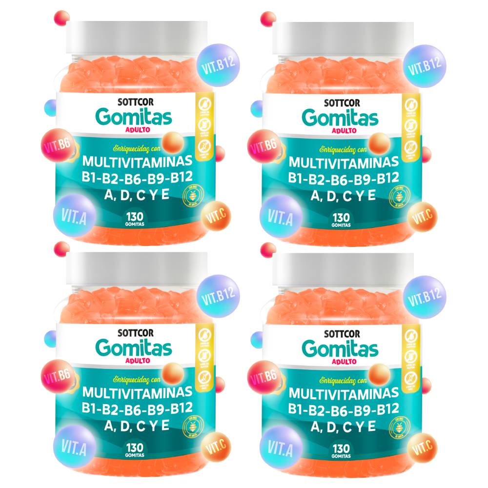 Gomitas Multivitaminas para Adulto 130 Gomitas Sottcor Labs - 4 UND