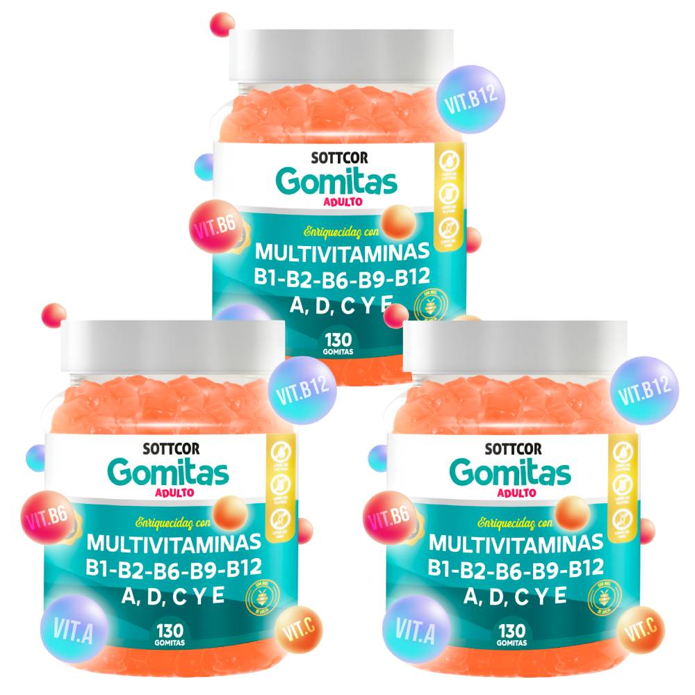 Gomitas Multivitaminas para Adulto 130 Gomitas Sottcor Labs - 3 UND