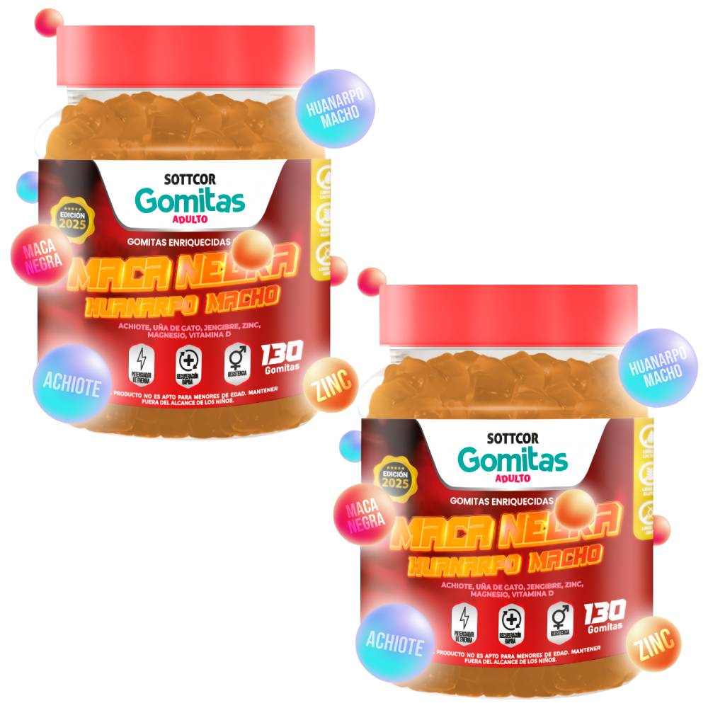 Gomitas de Maca Negra para Adulto 130 Gomitas Sottcor Labs - 2 UND