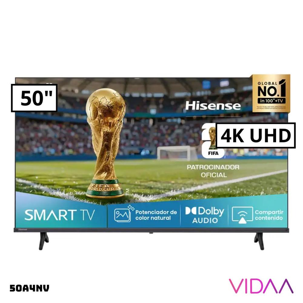 TELEVISOR HISENSE 50 SMART TV VIDAA 4K UHD LED 2025 - 50A4N