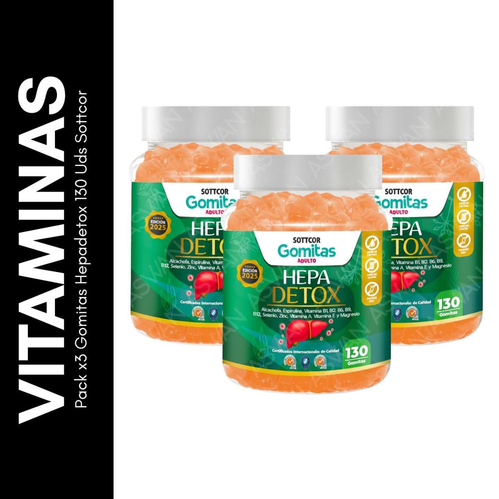 Pack x3 Gomitas Hepadetox 130 Uds Sottcor