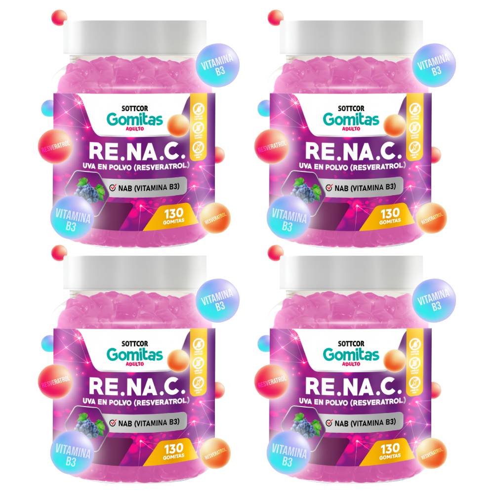 Gomitas de Resveratrol para Adulto 130 Gomitas Sottcor Labs - 4 UND