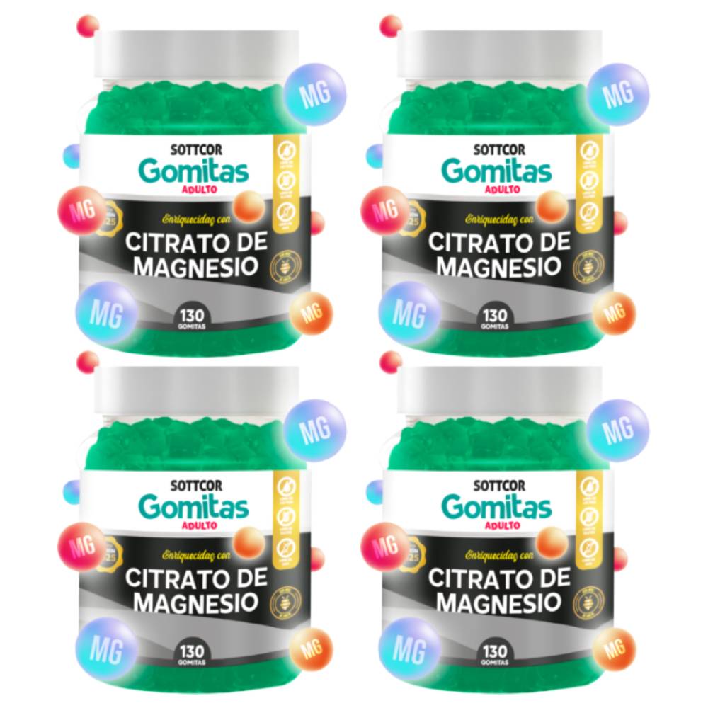 Gomitas de Magnesio para Adulto 130 Gomitas Sottcor Labs - 4 UND