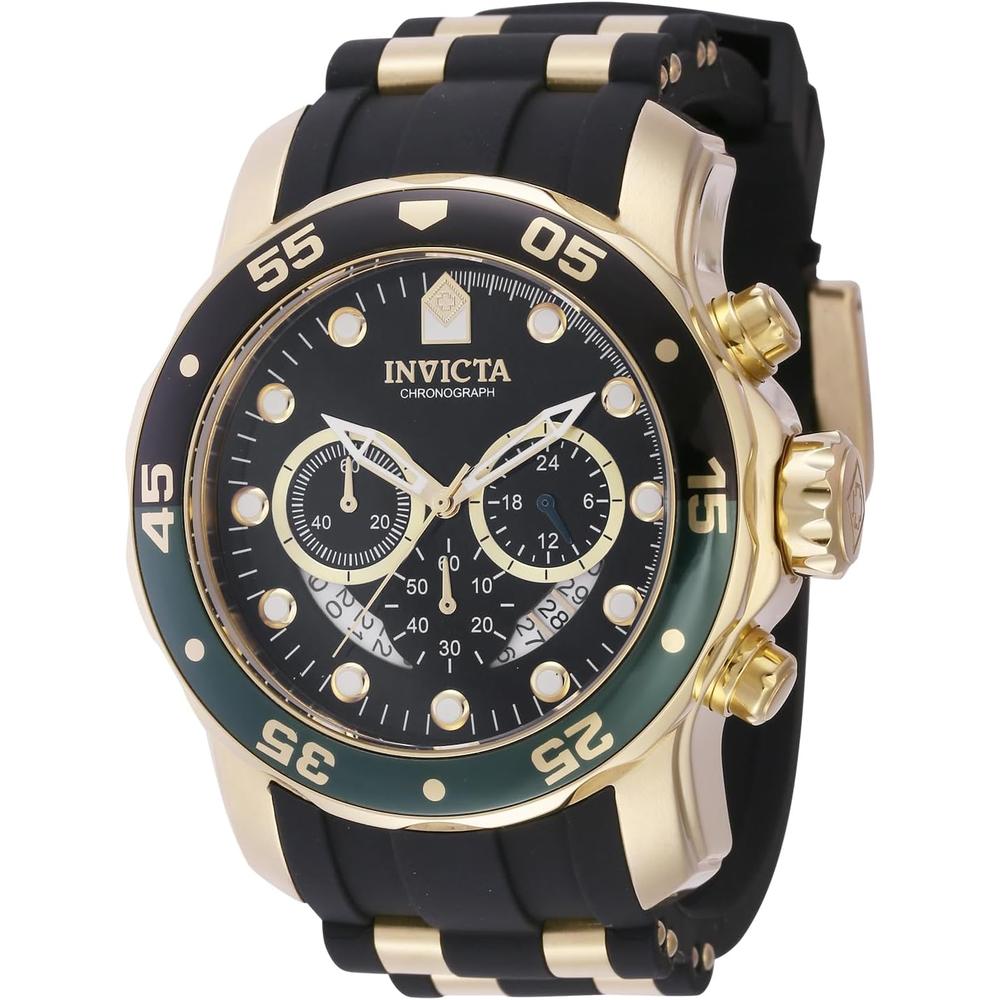 Reloj Invicta Pro Diver para hombre acero inoxidable cronógrafo movimiento de cuarzo | Negro y Oro
