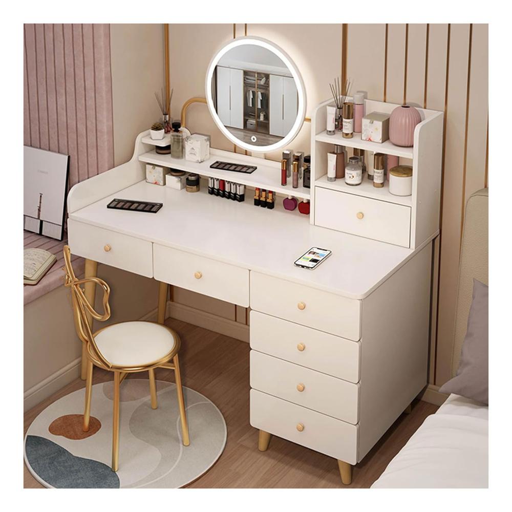 Tocador De Maquillaje Vintage Espejo Led Luz Para Dormitorio ZZ84 II
