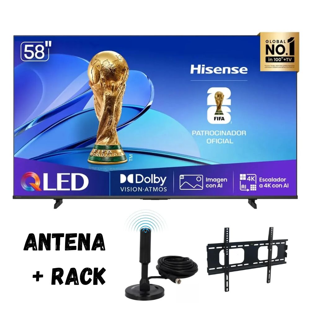 Televisor 58'' HISENSE UHD 4K QLED 58Q6QV 2025 - ANT - RACK