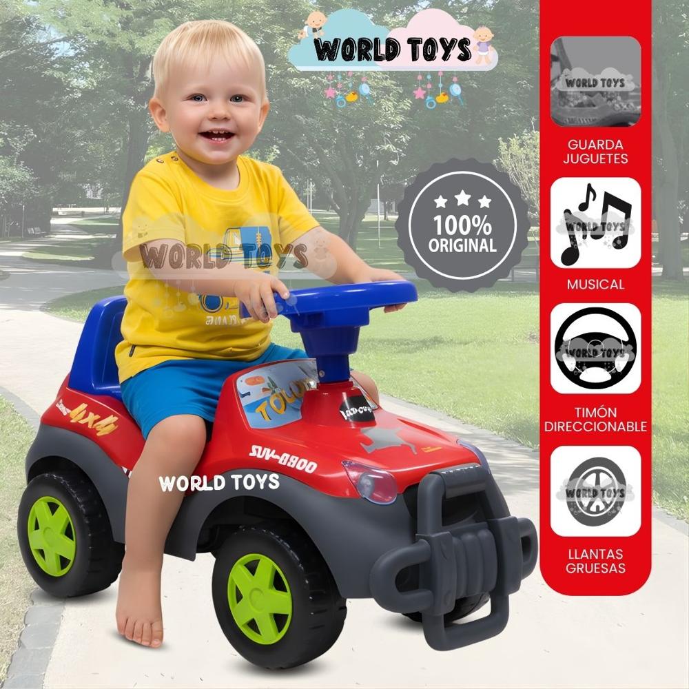 COSTWAY 3 en 1 Correpasillo para Niños Volkswagen, Coche de Empuje para Niños, Carriola con Manillar Ajustable en 3 Posiciones, Toldo Solar, Barandillas de Seguridad, Música, Bocina, Luces, USB,MP3