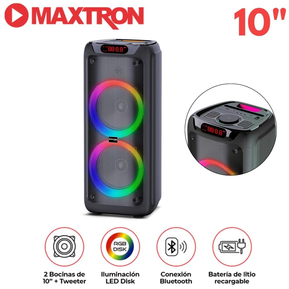 Torre de Sonido Maxtron Mx 1001 Zenith 02 Bocinas 10 pulgadas Función DSP LED Disk