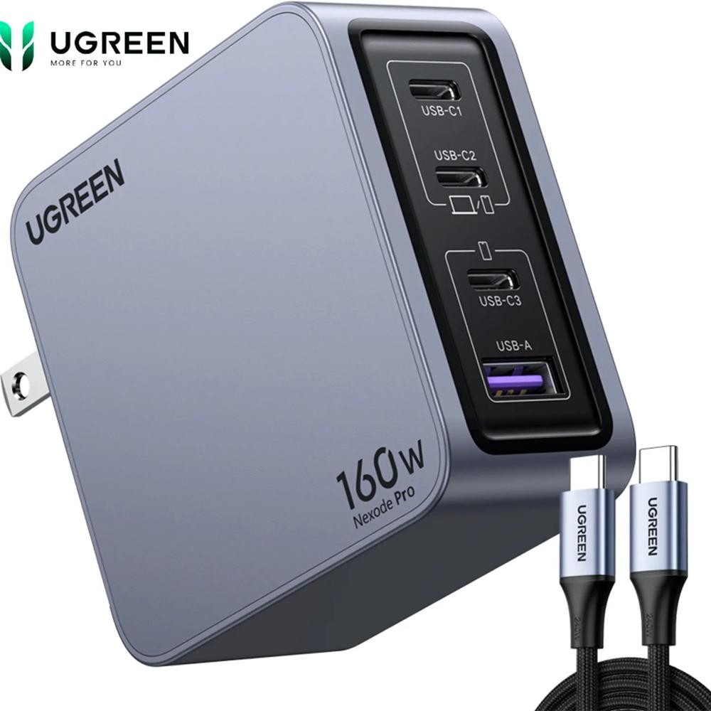 CARGADOR UGREEN 160W 4 PORT X763 COMBO CABLE
