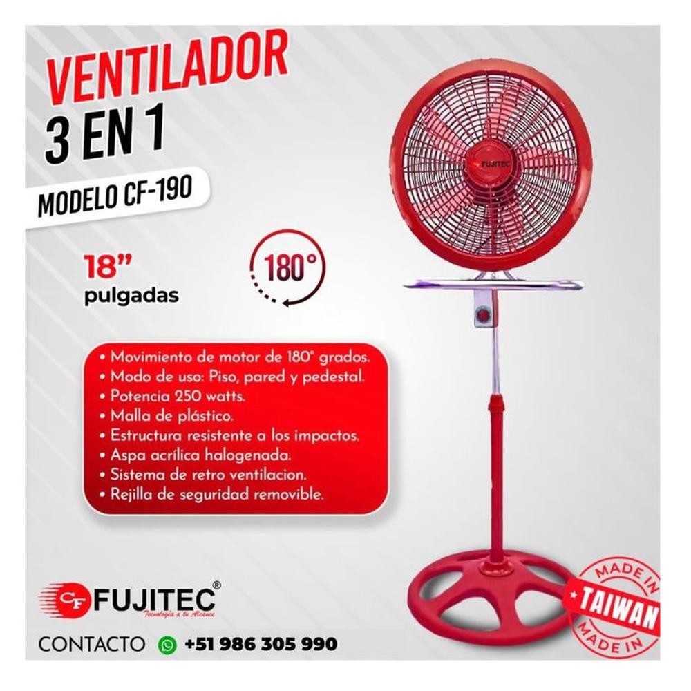 VENTILADOR  FUJITEC DE 18""  CF-190   250W.  3 EN 1