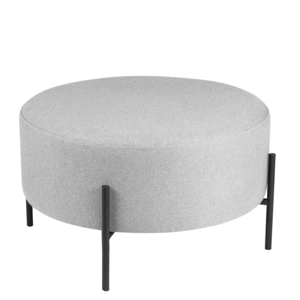 Atmosphera Puff Amea Gris Topo - Puf Redondo De 39 Cm De Diámetro, Versátil Y Decorativo Para Interiores