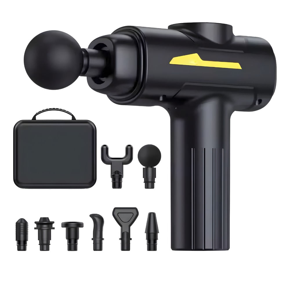 Pistola De Masaje 8 Cabezas De 55w Alivio De Dolor Y Recuperación