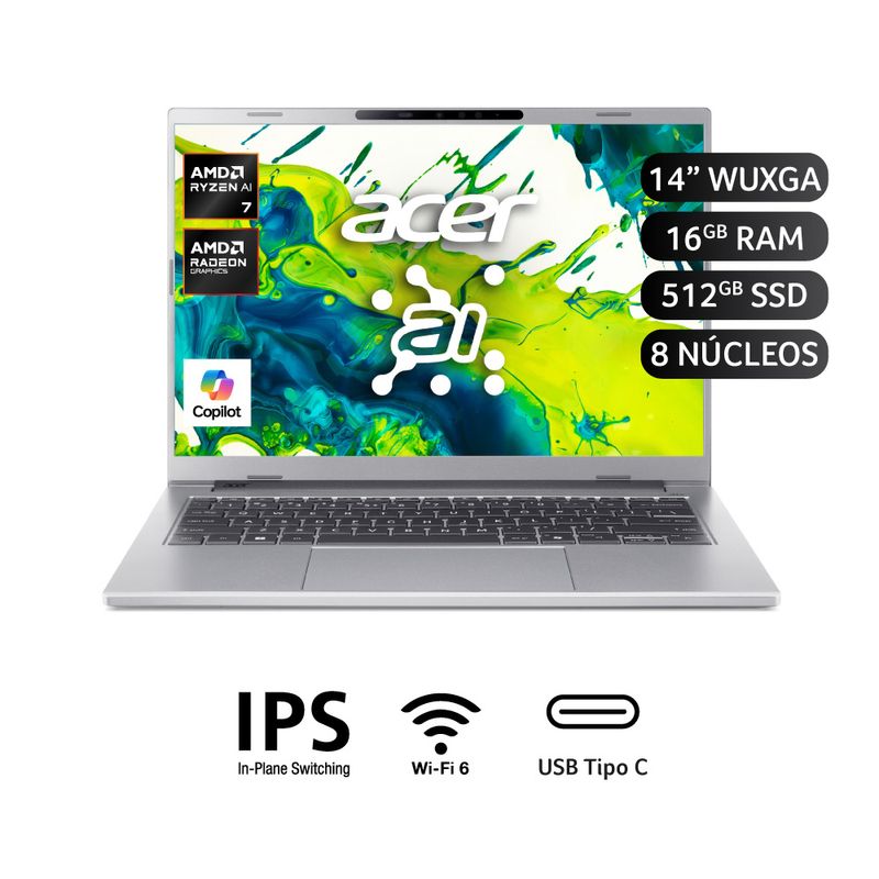 Acer A14-61M-R3S6 Ryzen 7 350 16GB RAM 512GB