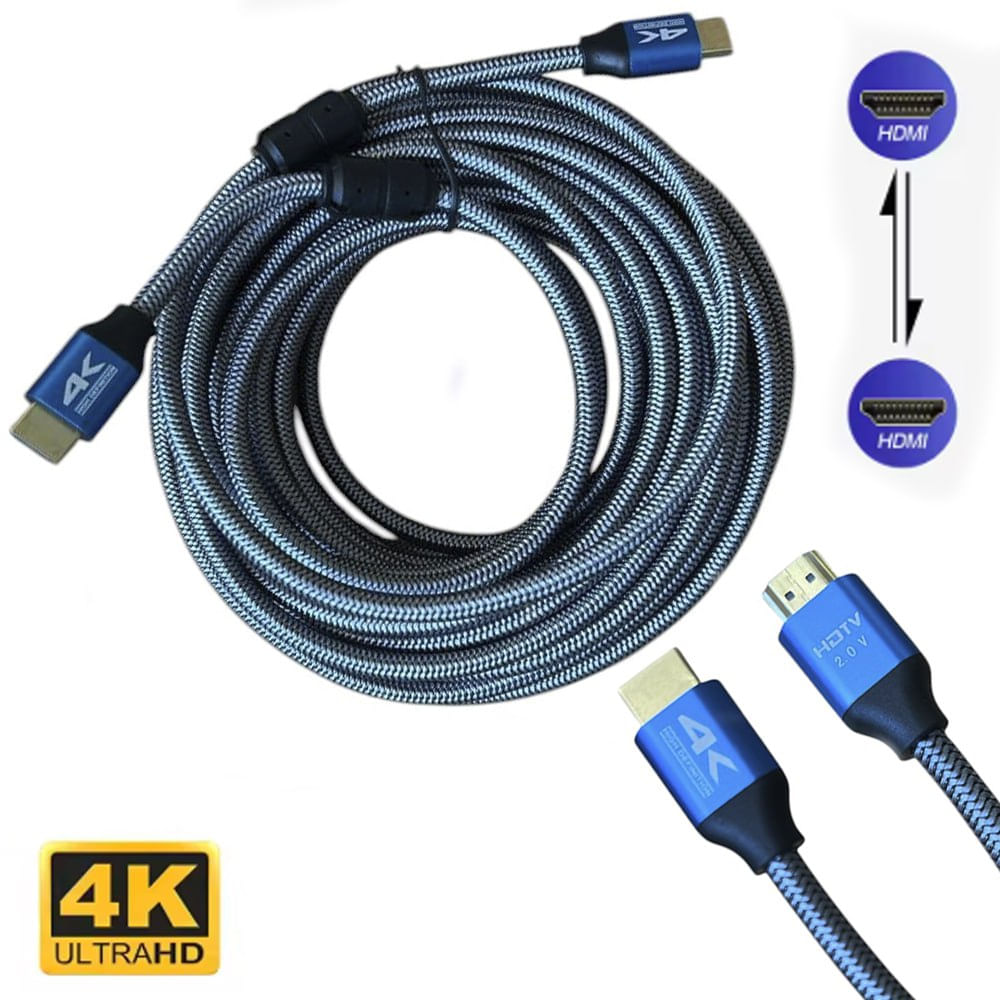 Cable HDMI 2.0 10 Metros Ultra HD 3D 4K 60hz 2160P Enmallado