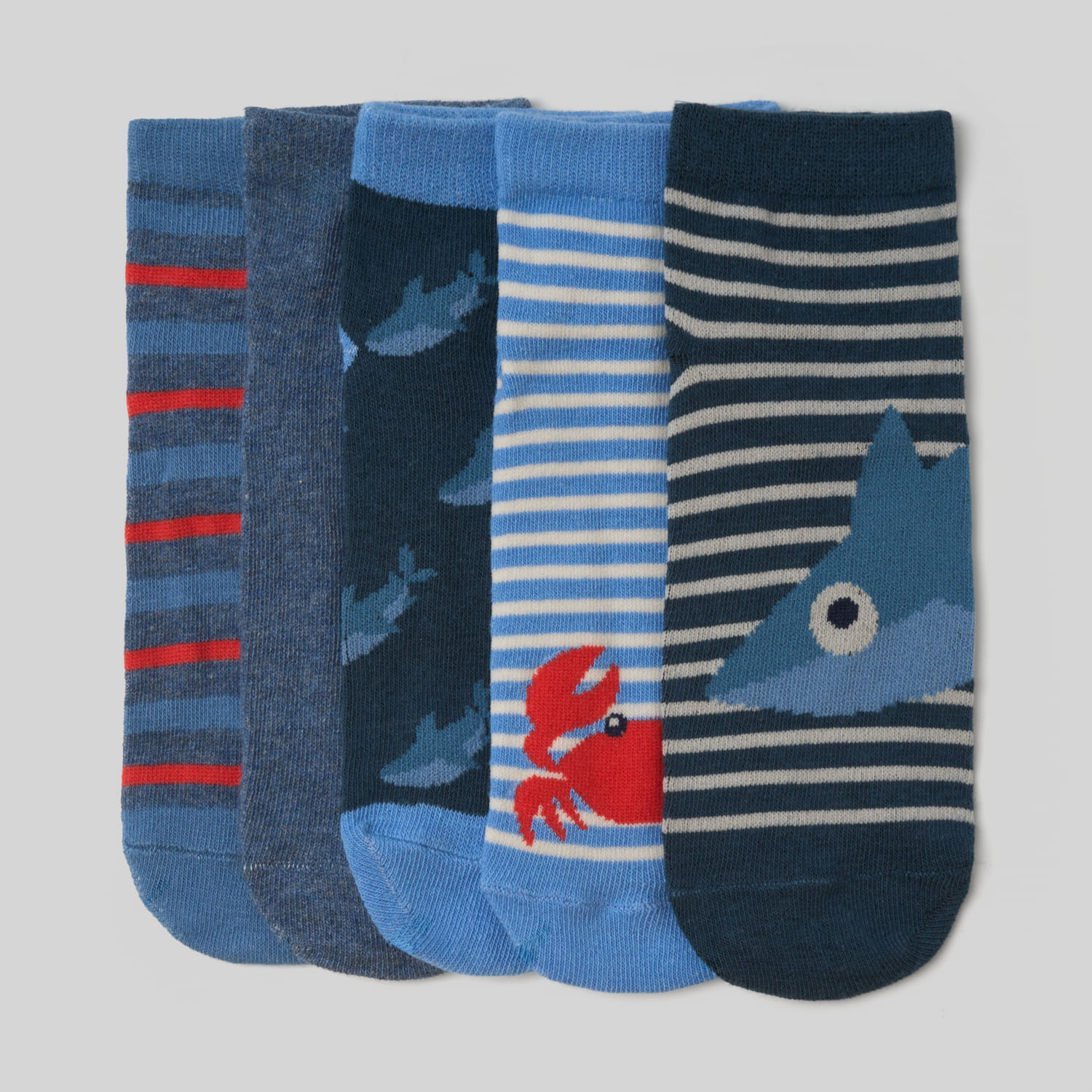 Medias Para Niño Circus Tobilleras Pack X5 Tn