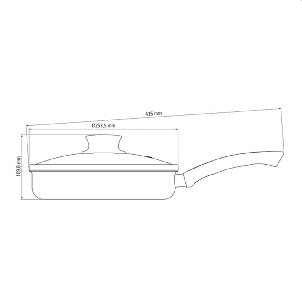 Sartén Tramontina Paris 24 cm Recta con Tapa - 75145748