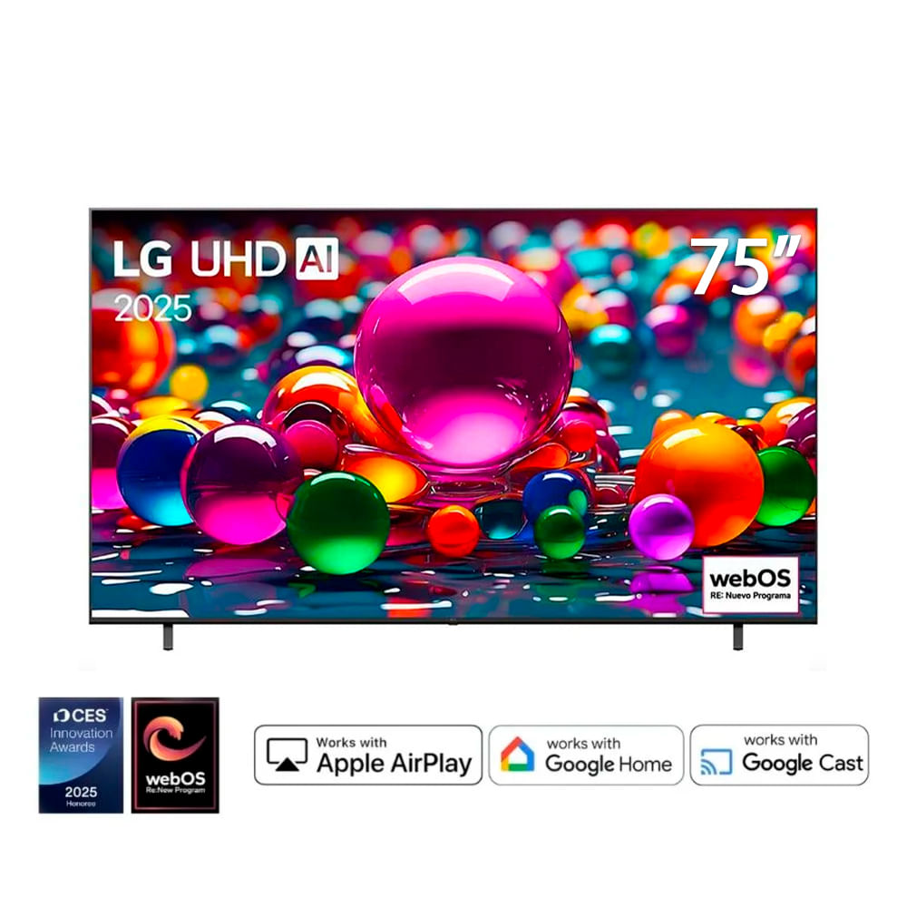 Televisor LG 75 UHD 4K Smart AI ThinQ 75UA8000PSB Alpha 7 4K AI Gen8