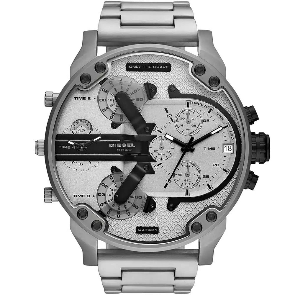 RELOJ DIESEL MR DADDY 2.0 SILVER ACERO 4 TIEMPOS