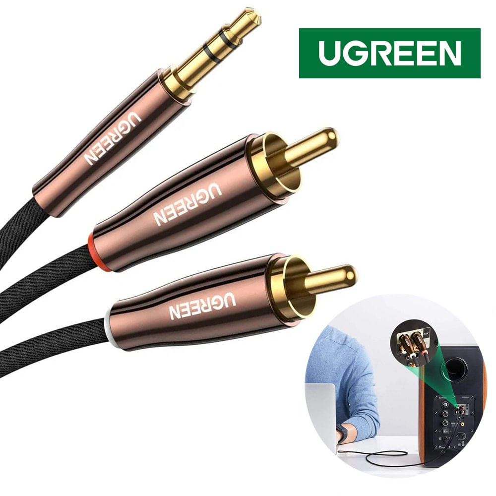 Cable de Audio Plug 3.5mm A 2 Rca Macho 2 Metros Ugreen Cable de Audio Plug 3.5mm A 2 Rca Macho 2 Metros Ugreen